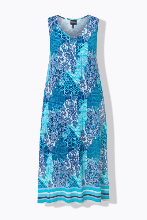 Actual product image Ulla Popken Sleeveless Patch Print D ress (42, 44)