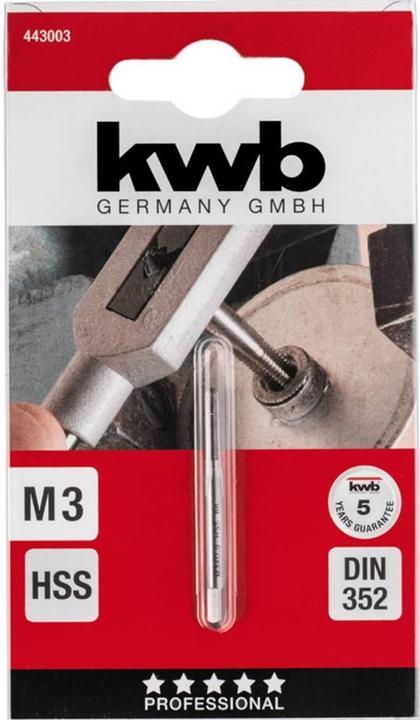 Produktbild kwb 443003 Einschnittgewindebohrer 1 Stück M3 0.5 DIN 352 HSS 1 St.