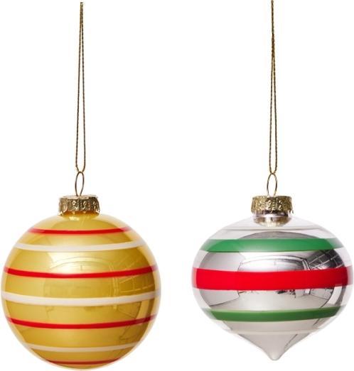 Oyoy Living - Vintage Christmas Glass Ball, Pack of 2 - No 3 (2 -teilig)