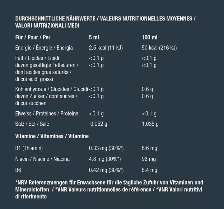 Nährwerte und Zutaten Best Body Nutrition Vital (1 Stück, Flüssigkeit)