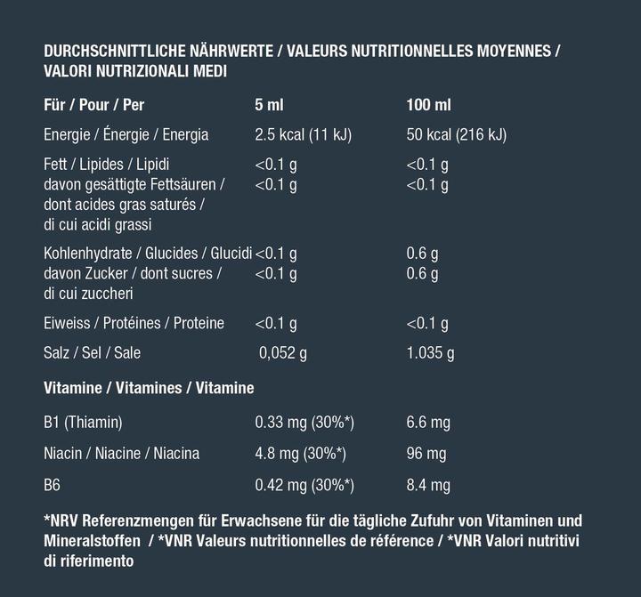 Nutritional values and ingredients Best Body Nutrition Vital (1 Piece, Liquid)