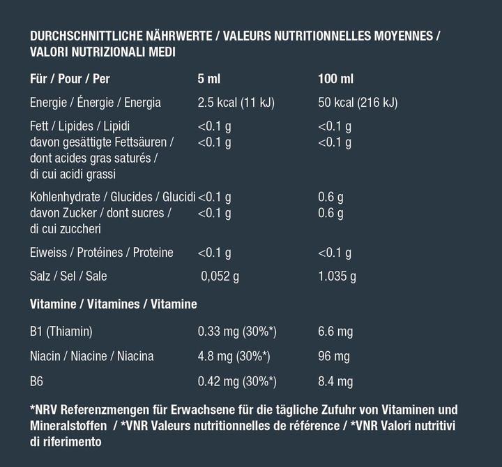 Nutritional values and ingredients Best Body Nutrition Vital (1 Piece, Liquid)