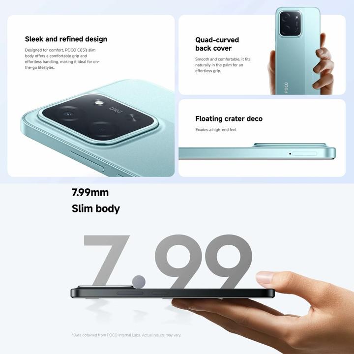 Image du produit Xiaomi Poco C85 (128 Go, Green, 6.90", Double SIM, 4G)