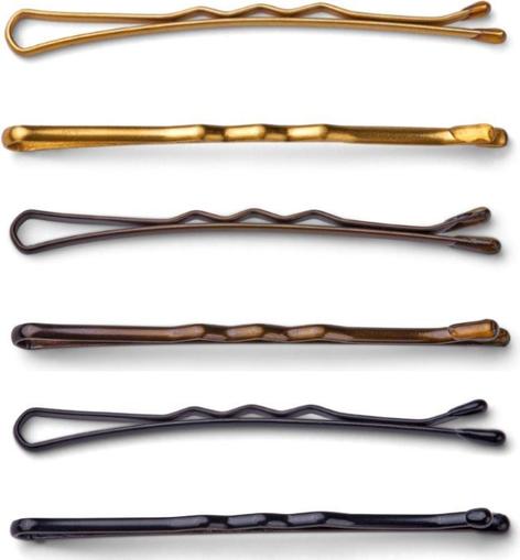 Produktbild Trisa Haarklemmen emailliert inwandig geriffelt 51mm gold 250 Stk. (250 Stk.)