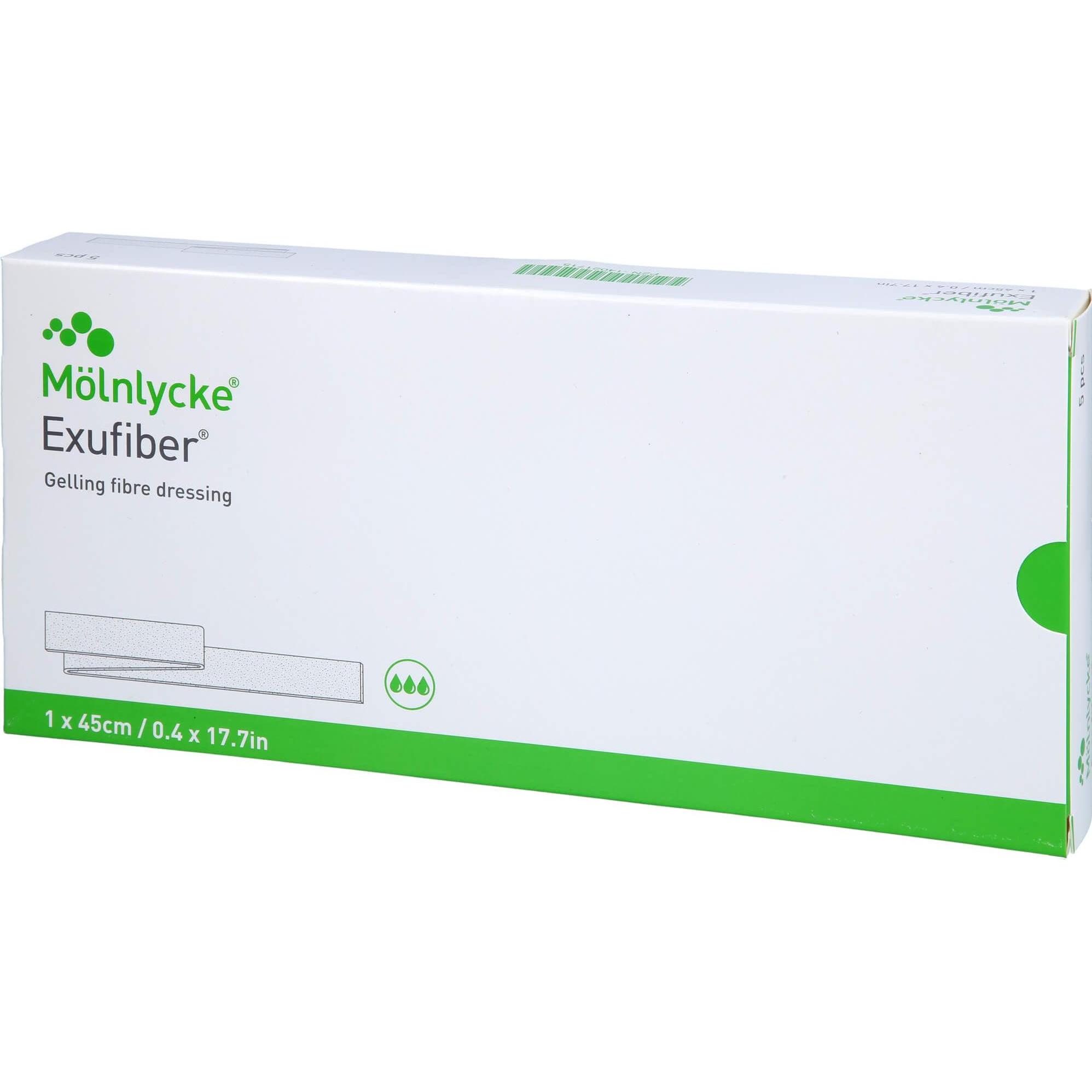 Mölnlycke, Verbandsmaterial, Exufiber 1x45 Cm, 5 St TPO