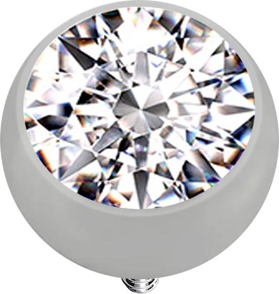 Immagine prodotto Star Piercing Palla di ancoraggio dermica in argento con cristallo in argento (senza ottone, Titanio G23)