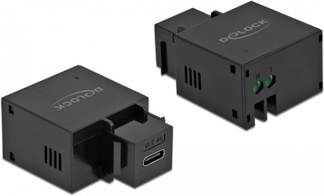 Produktbild Delock Keystone Modul mit USB Type-C™ Ladebuchse 2,1 A schwarz (10.50 W)