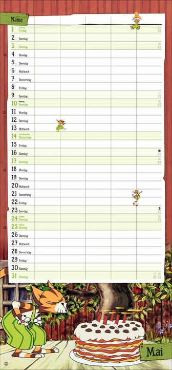 Produktbild Pettersson und Findus Familienplaner 2026 (21 x 45 cm, Harter Einband, Deutsch)