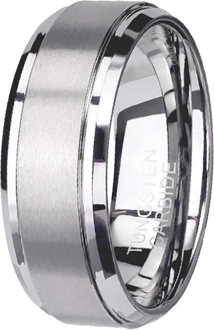 Actual product image Star Piercing Ring silver brushed in the centre (Tungsten, without brass)