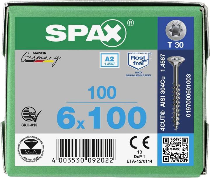 Produktbild Spax A2 Senkmultikopf T-Star Plus T30 Teilgewinde (100 Schrauben pro Stück)