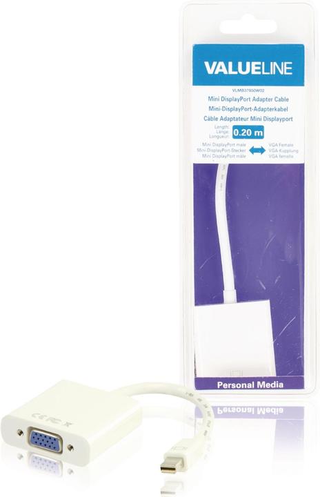 Produktbild Valueline Mini-DisplayPort-Adapterkabel Mini-DisplayPort-Stecker - VGA-Buchse weiÃŸ 0,20 m (0.20 m)