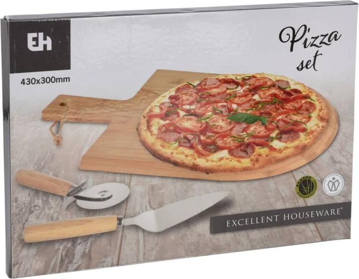 Produktbild Natura Punto Pizza-Set aus Bambus mit Brett, Schneider und Heber