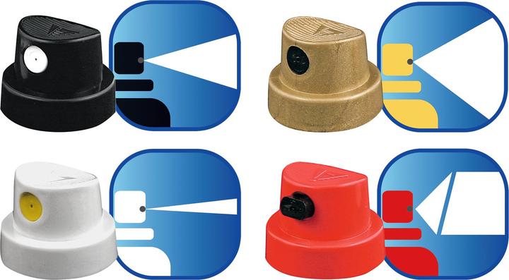 Produktbild Edding Spraykopfset (Schwarz, Rot, Red, White, Gold, Weiss, Black)