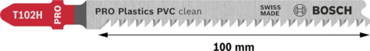 Image du produit Bosch Professional Zubehör Lame de scie sauteuse PRO Plastics PVC clean T102H, 100 mm, 5 pcs.