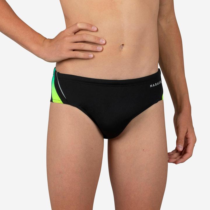 Image du produit Nabaiji Slip de bain natation Garçon - 900 Yoke noir vert (146)