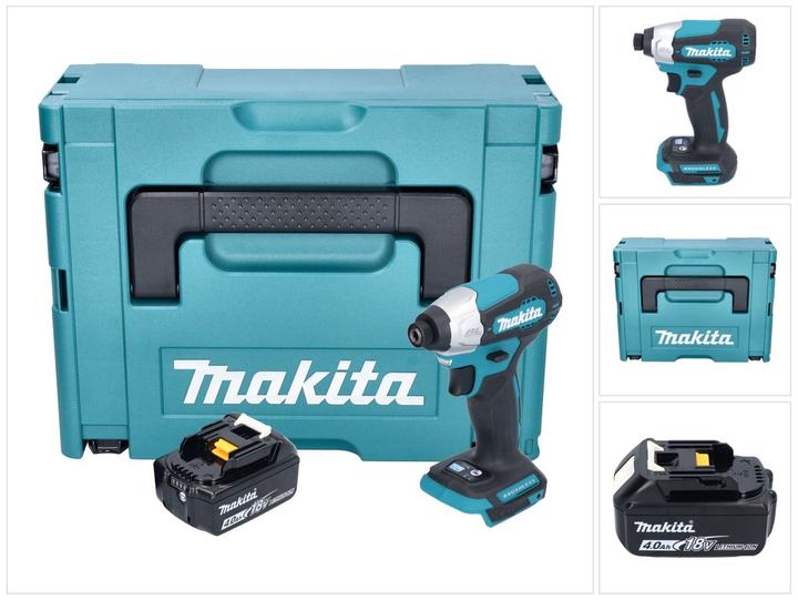 Produktbild Makita DTD 157 M1J Akku Schlagschrauber 18 V 140 Nm 1/4" Brushless + 1x Akku 4,0 Ah + Makpac - ohne