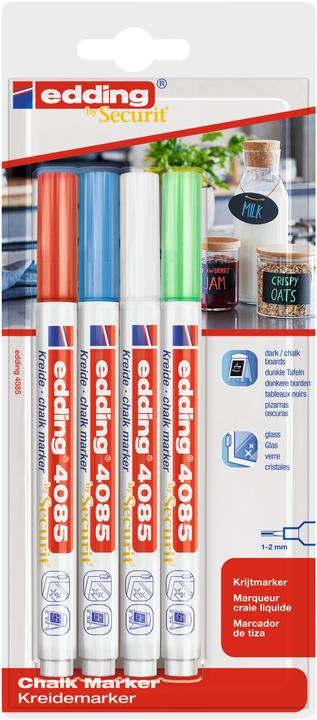 Actual product image Edding Chalk marker (Red, Light blue, White, Neon green, 2 mm, 4 x)