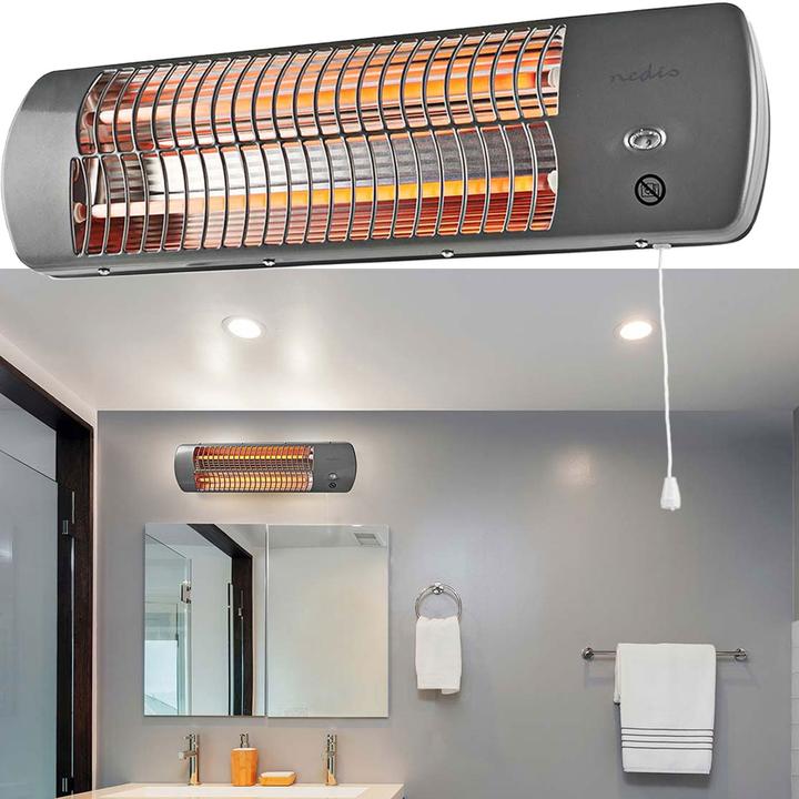 Produktbild Nedis HTBA10GY Bad-Schnellheizer 1200W 12m² Grau (1200 W)