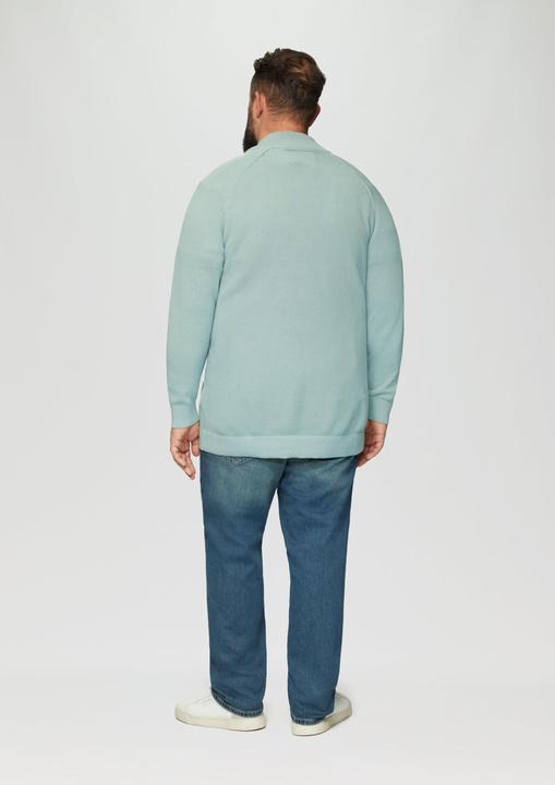 Produktbild S.Oliver Strickpullover Strickpullover mit Troyer-Kragen und Strukturmix (5XL)
