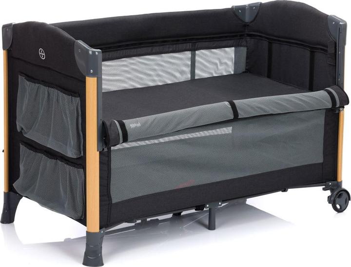 Image du produit Fillikid Lit d'appoint de voyage Cadiz noir avec finition bois (60 x 120 cm)