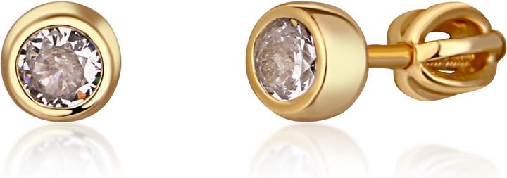 Actual product image JVD Fine gold-plated stud earrings with zircons SVLE1517XH2GO - Diameter: 0.7 cm