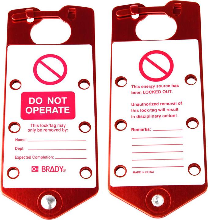 Image du produit Brady Barre de blocage de sécurité inscriptible ENG "Do not operate", rouge, 184,1 x 76,2 x 4,7mm (5