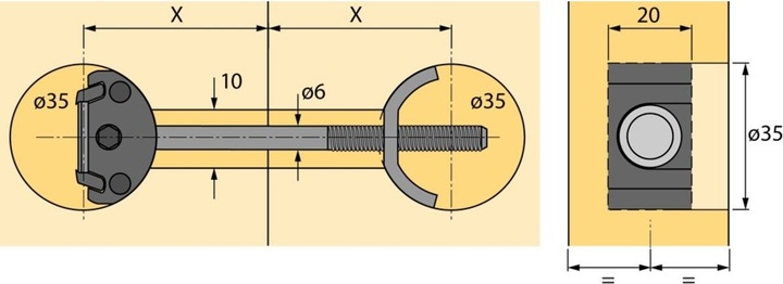 Image du produit Hettich Connecteur de plan de travail AVB 4 (1 pcs)