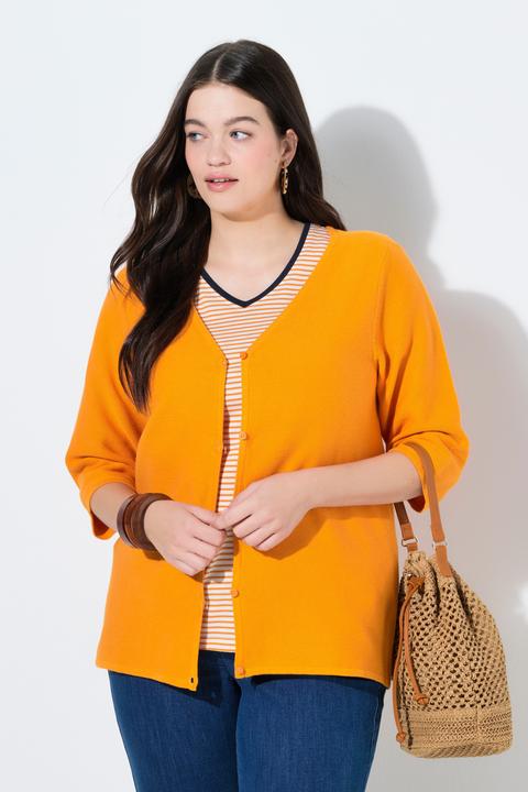 Produktbild Ulla Popken Strickjacke, V-Ausschnitt, 3/4-Arm (60)