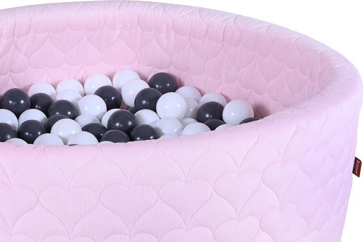 Produktbild Knorrtoys Bällebad soft - "Cosy heart rose" - 300 Bälle grey/creme (ca. 6cm Durchmesser)