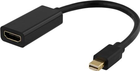 Productafbeelding Deltaco DP-HDMI45 videokabel adapter Mini DisplayPort HDMI Type A (Standaard) Zwart (HDMI, 20 cm)