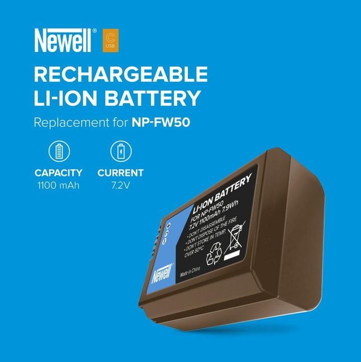 Image du produit Newell batterie de remplacement NP-FW50 USB-C pour Sony (Batterie de l'appareil photo)