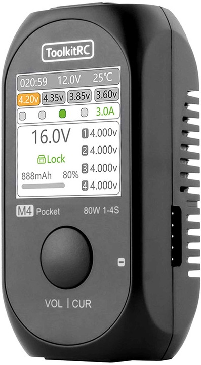 Immagine prodotto Toolkitrc Caricabatterie M4 Pocket, DC, 80W, 1-4S