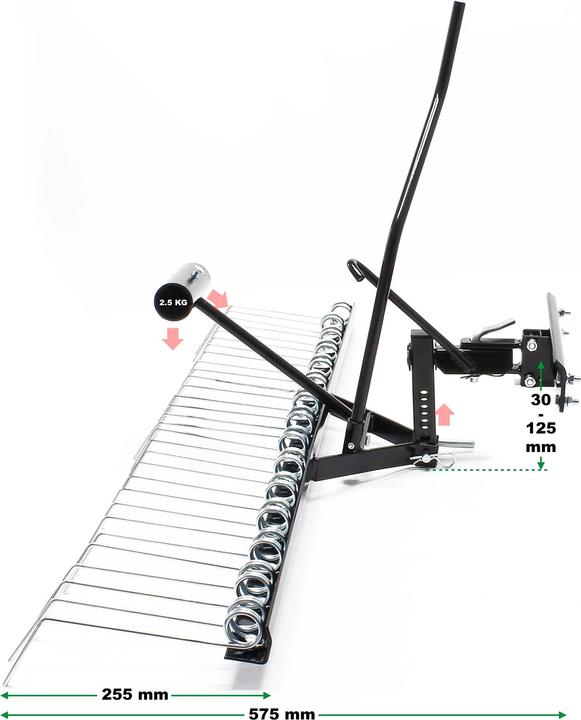 Actual product image Wiltec Scarifier 120cm for ride-on mower Lawn aerator Lawn care Lawn tractor