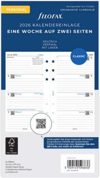 Image du produit Filofax Encart de calendrier (Allemand)