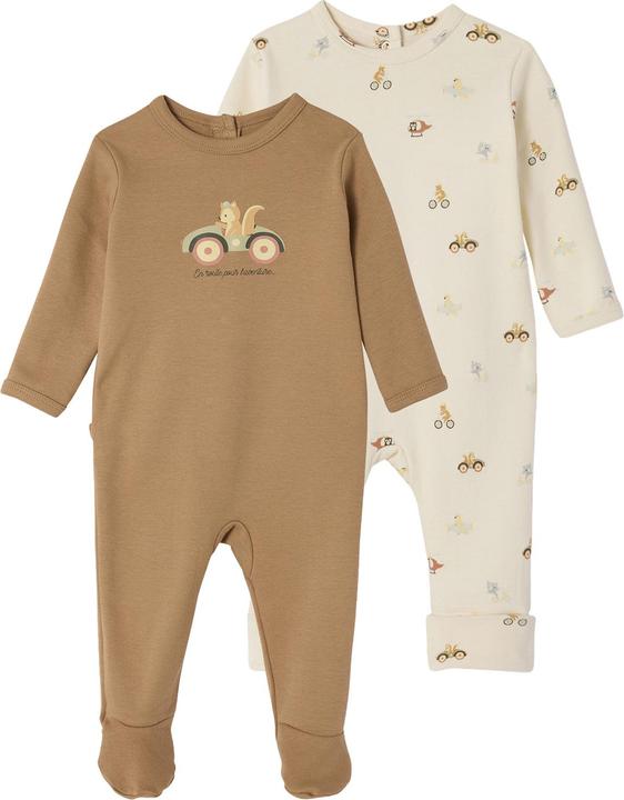 Image du produit Vertbaudet Bio-Kollektion: 2er-Pack Baby Strampler mit Aufdruck (80)