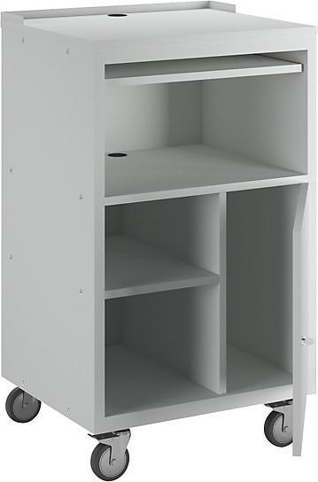 Actual product image eurokraft basic PC desk, mobile, HxWxD 1170 x 690 x 590 mm, light grey RAL 7035. (69 cm, 117 cm)