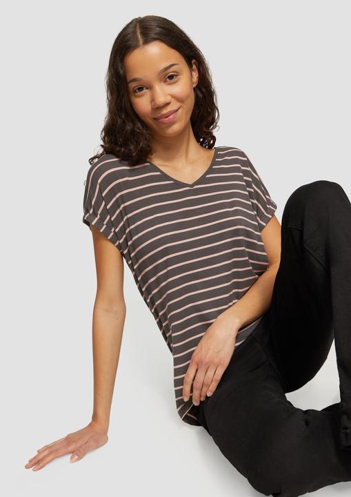 Produktbild S.Oliver T-Shirt T-Shirt aus Modalmix mit Ringelmuster (XS)