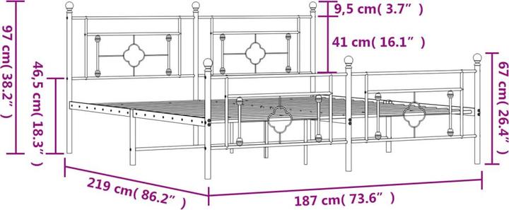 Image du produit vidaXL Bettgestell (183 x 213 cm)