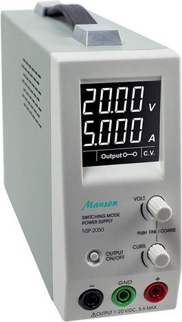 Produktbild Manson Labor-Schaltnetzgerät NSP-2050 (0-20V / 0-5A)