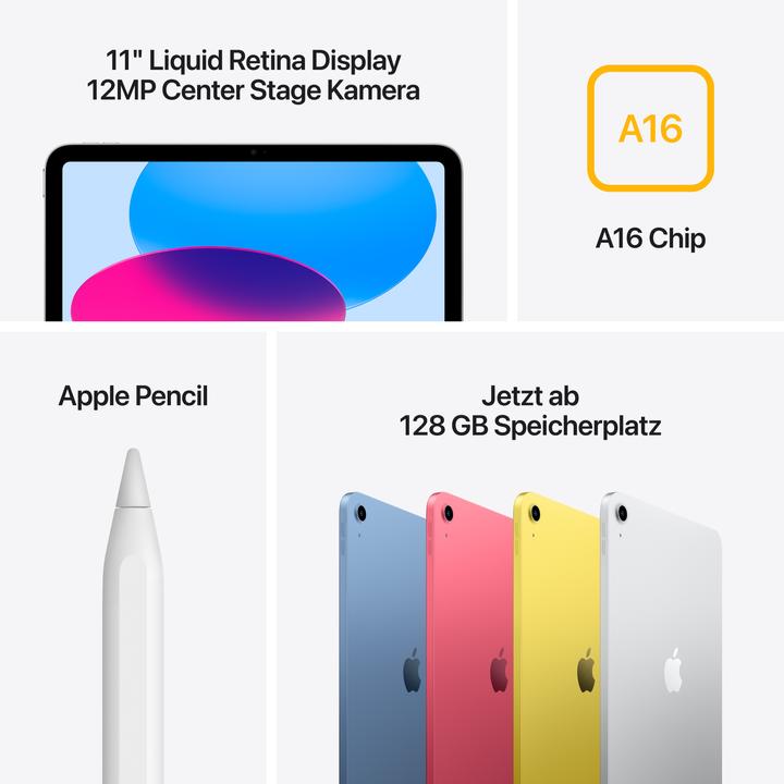 Image du produit Apple iPad 2025 (11e génération) (WLAN uniquement, 11", 128 Go, Silver)