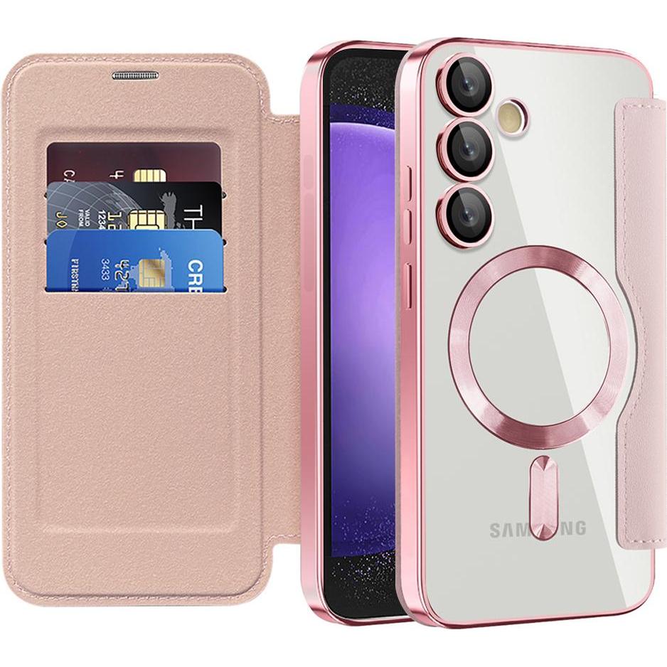 Techsuit - SmartMag Book Case - Samsung Galaxy S23 FE - Pink (Samsung Galaxy S23 FE), Cover smartphone, Pink