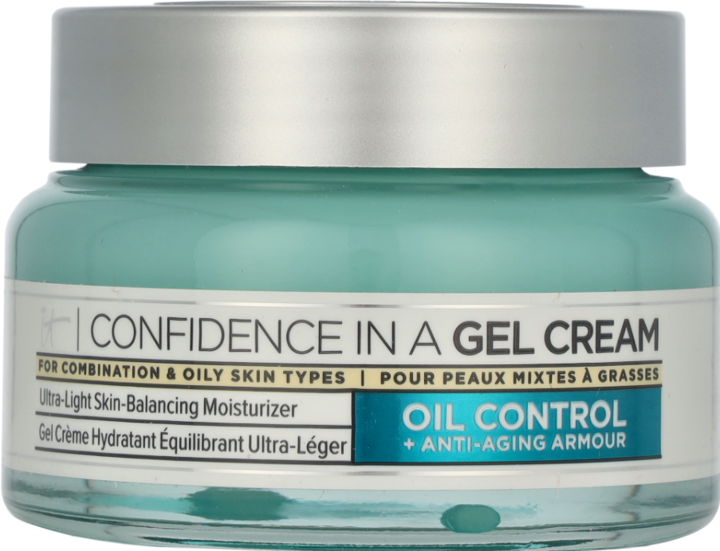 Actual product image It Cosmetics Confidence in a Gel Cream Oil Control Hydrating Oil-Free Face Moisturizer with Niacinam (60 ml, Face gel)