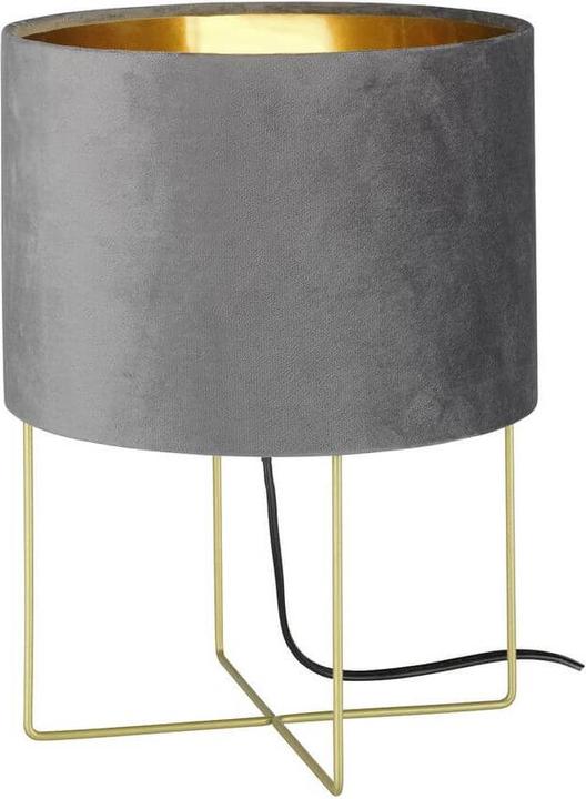 Fischer & Honsel Honsel Aura table lamp E27 fabric shade grey velvet, gold-coloured gold 50460 (E27)