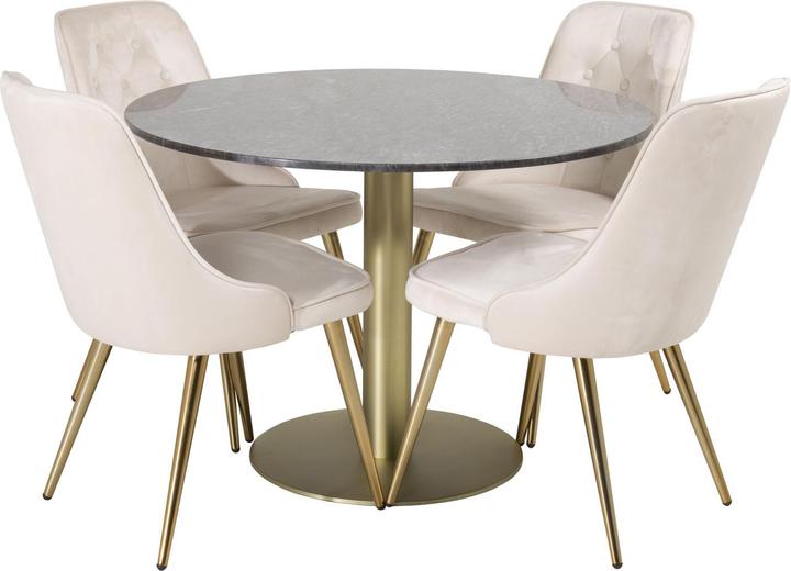 Ebuy24 Estelle 17 dining set (5-piece) (Marble)