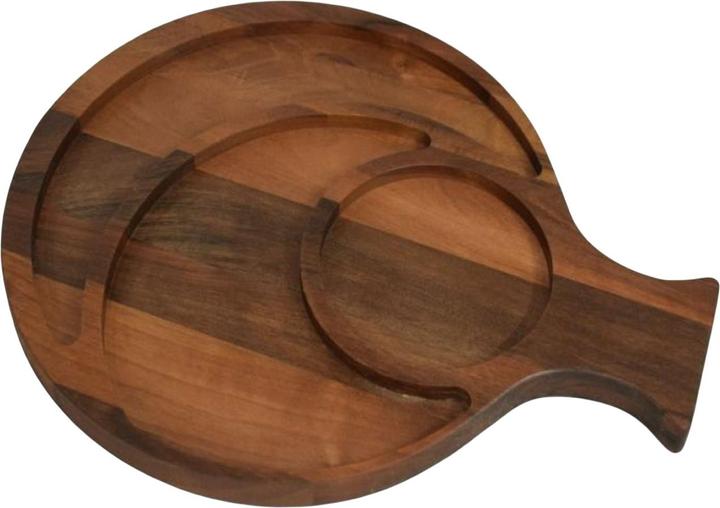 Actual product image Natura Punto Walnut serving board with 3 compartments, fish-shaped