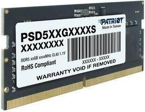 Actual product image Patriot DDR5 8GB SIGNATURE 5600MHz SO-DIMM 1Rx4 - 8 GB (1 x 8GB, 5600 MHz, DDR5 RAM, SO-DIMM)
