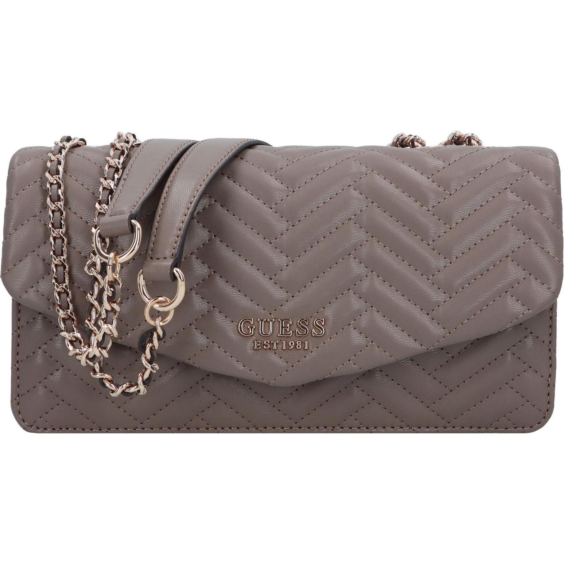 Guess, Handtasche, Eda Schultertasche 26.5 cm, Beige
