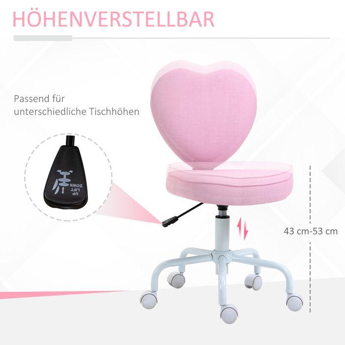Actual product image Swisshandel24 Executive chair computer chair heart-shaped pink linen fabric