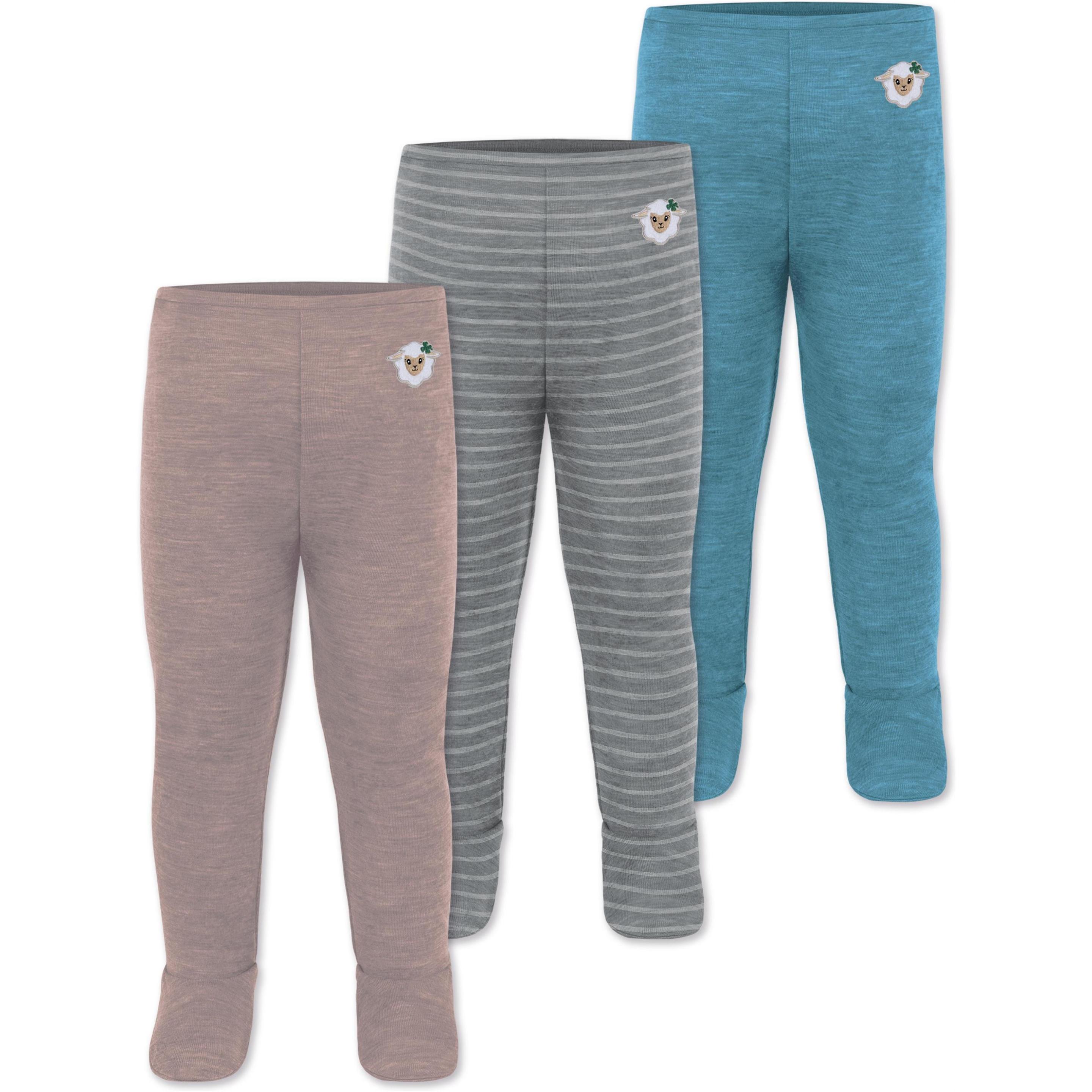 Normani, Herren, Funktionsunterhose, 3er Pack Baby Merino Unterhose mit Füssen - 9543 (56), Blau, 56