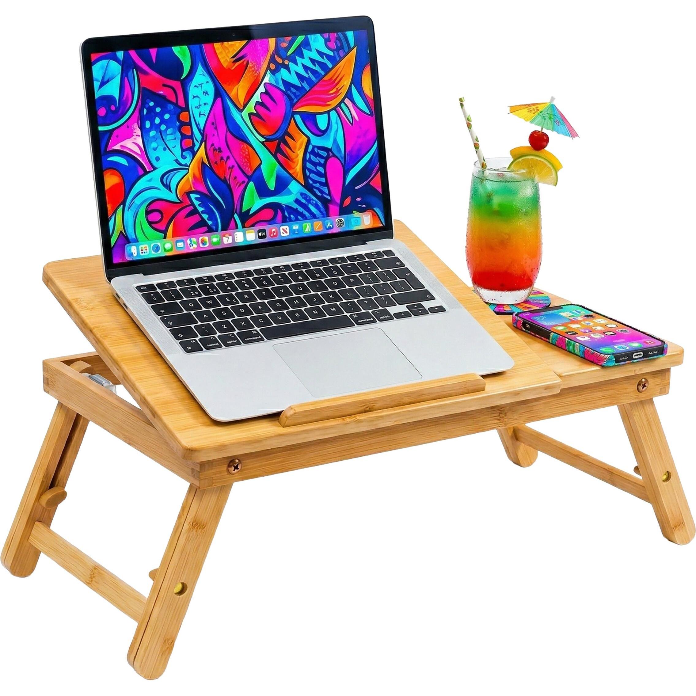 Relaxdays Supporto laptop, Supporto per notebook, Marrone